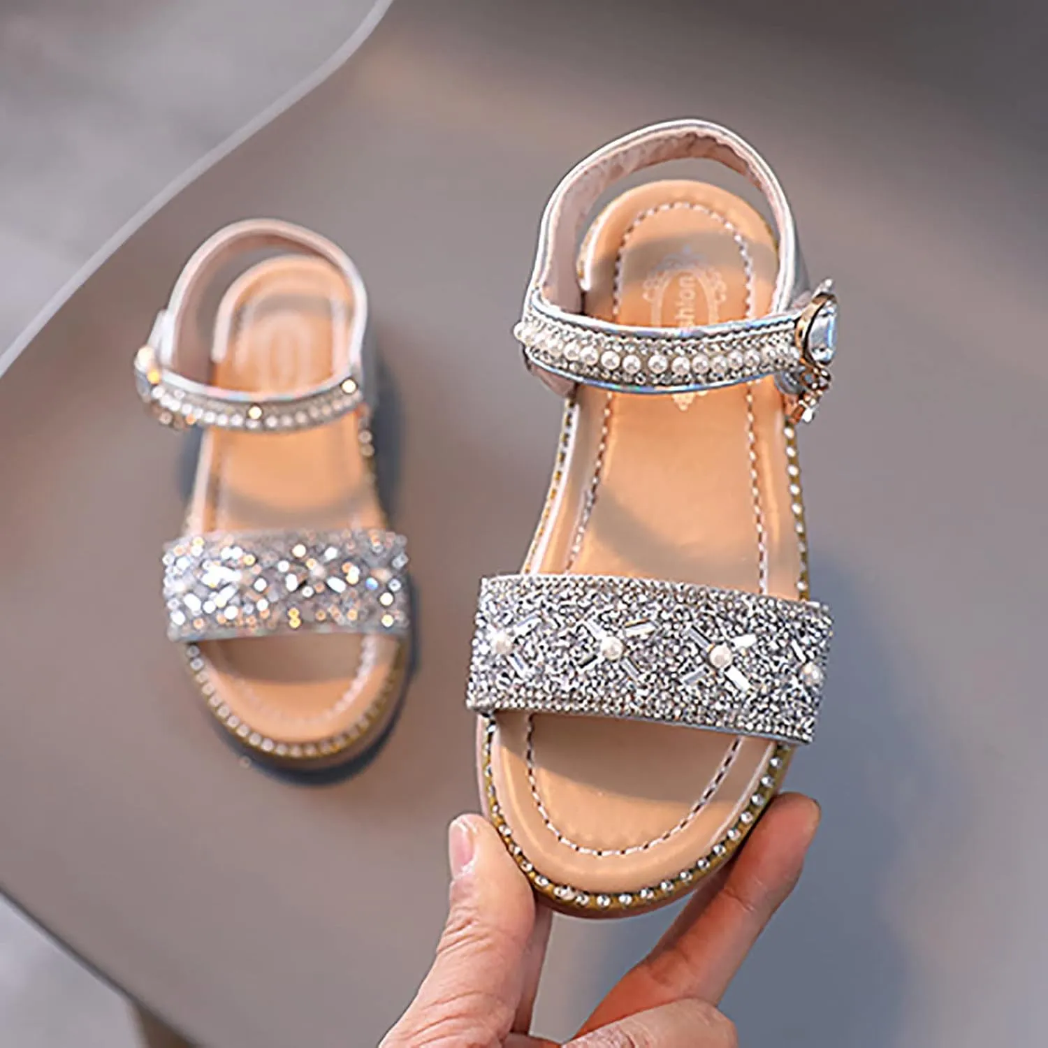 2 Flip Flops Toddler Girl Sandals Easter Flower Girl Dress Shoes Open Toe Little Kid Big Girl Slippers Size 6