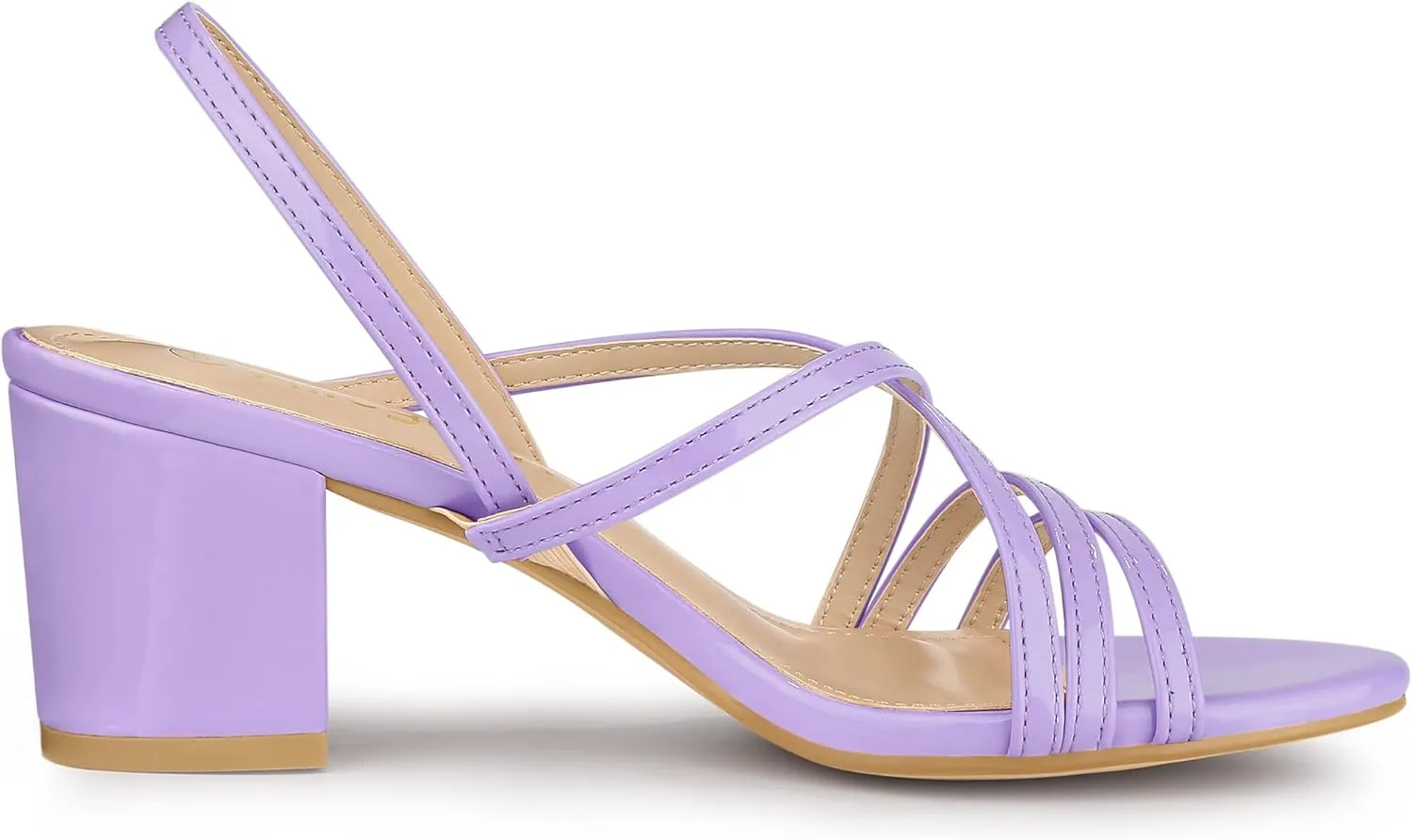 Allegra K Women's Strappy Slingback Chunky Heels Slide Sandals