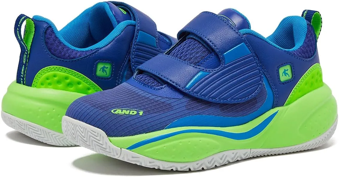 AND1 Revel Low Girls & Boys Basketball Shoes Kids with Hook and Loop Closure, Little Kid 11 to Big Kid 7 Kids Basketball Sneakers Boys