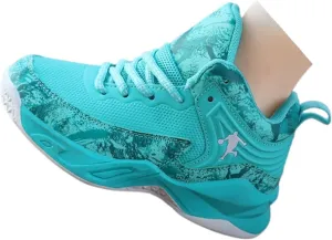 Boys Basketball Shoes All-Season Mid-Top Breathable Mesh Athletic Sneakers with Hook & Loop Closure for Youth Indoor Outdoor Sports