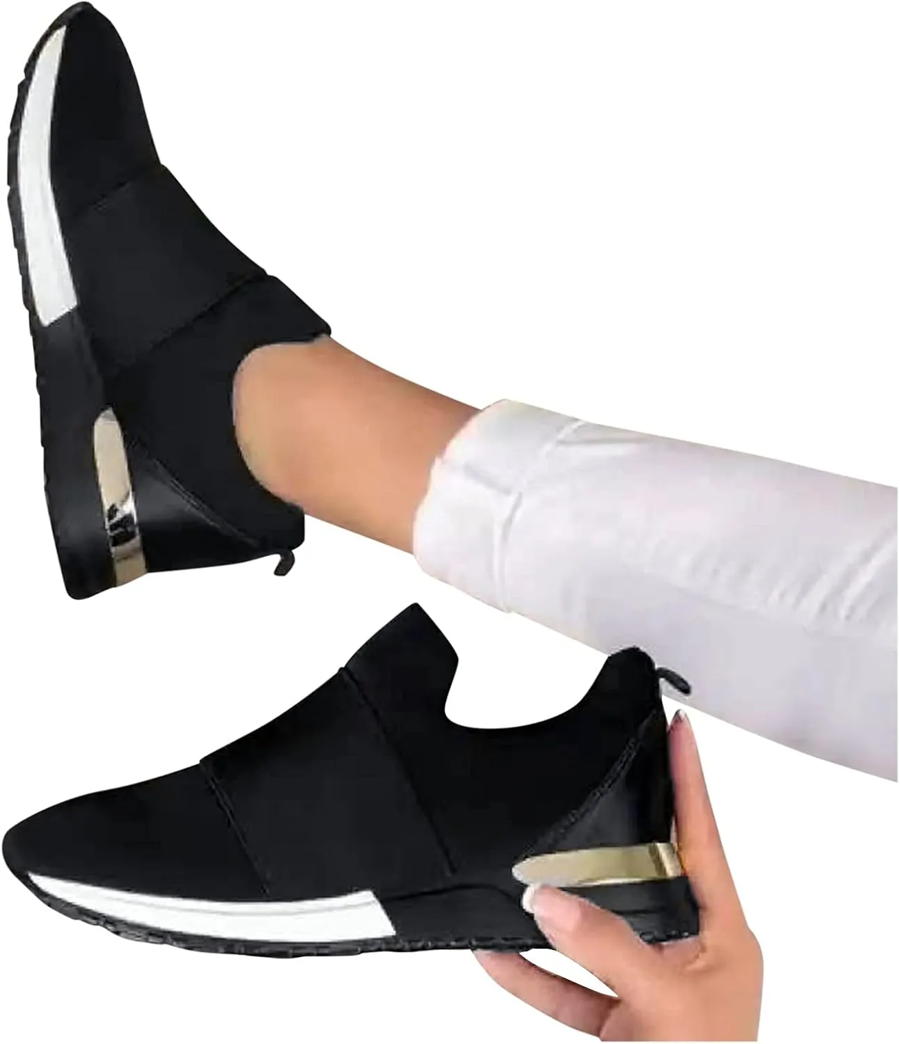 Casual Sneakers for Women Platform Zapatos Antideslizantes Para Mujer De Cocina Women Slip On Shoes Wide Gym Shoes for Women Workout Size 12 Zapatos Deportivos Para Gym De Mujer