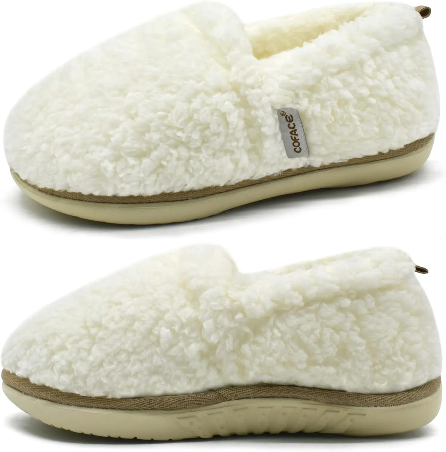 COFACE Womens Slippers Fuzzy Fluff Memory Foam Soft Plush Sherpa Fleece Lined House Slipper For Women Cozy Cushion Ladies Lightweight Warm Cloud Indoor Outdoor