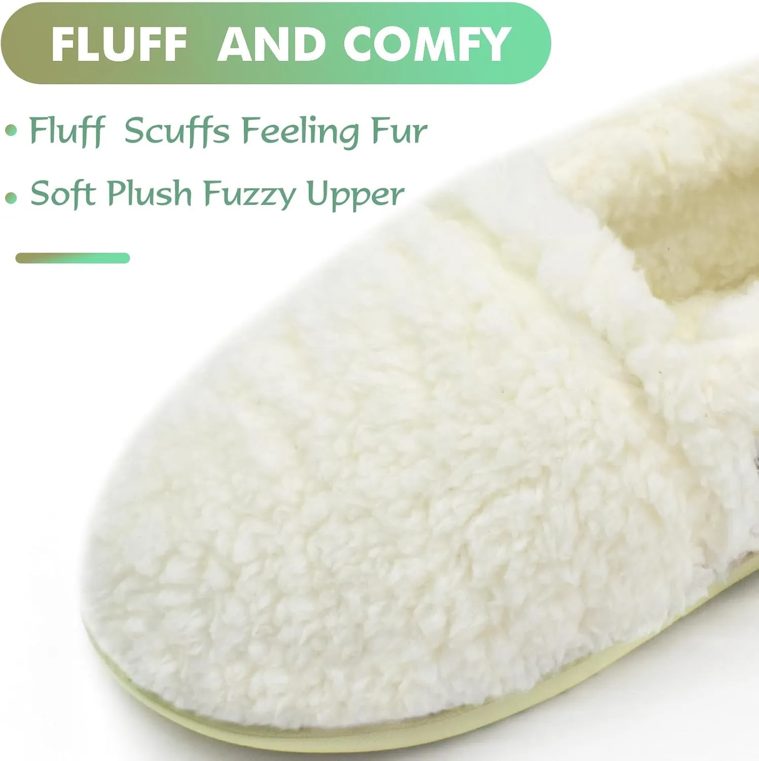 COFACE Womens Slippers Fuzzy Fluff Memory Foam Soft Plush Sherpa Fleece Lined House Slipper For Women Cozy Cushion Ladies Lightweight Warm Cloud Indoor Outdoor