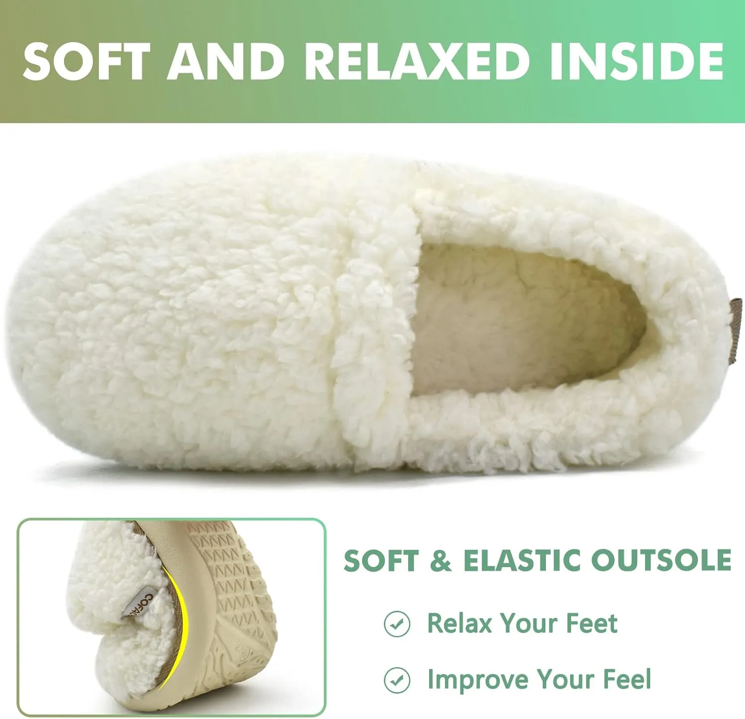 COFACE Womens Slippers Fuzzy Fluff Memory Foam Soft Plush Sherpa Fleece Lined House Slipper For Women Cozy Cushion Ladies Lightweight Warm Cloud Indoor Outdoor
