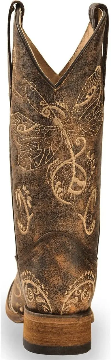 Cowboy Boots Women Western Boots Cowgirl Boots Ladies Pointy Toe Fashion Boots Lightweight Durable Western Country Boots Round Toe Mid Calf Chunky Heel Boots Riding Wedding Boots Anti Slip Pull On
