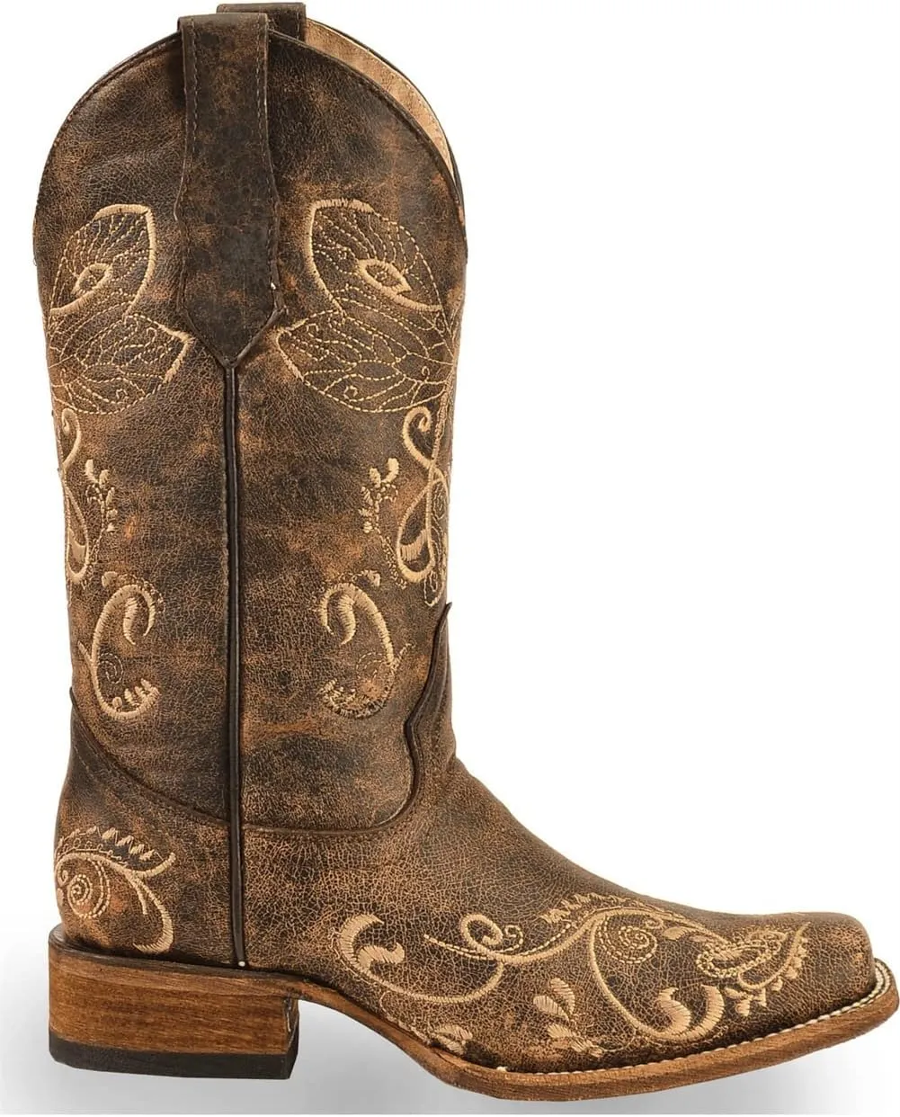 Cowboy Boots Women Western Boots Cowgirl Boots Ladies Pointy Toe Fashion Boots Lightweight Durable Western Country Boots Round Toe Mid Calf Chunky Heel Boots Riding Wedding Boots Anti Slip Pull On