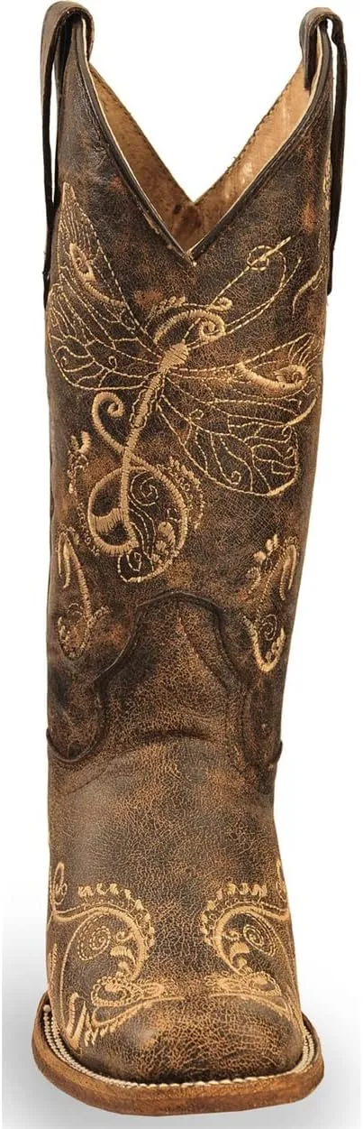 Cowboy Boots Women Western Boots Cowgirl Boots Ladies Pointy Toe Fashion Boots Lightweight Durable Western Country Boots Round Toe Mid Calf Chunky Heel Boots Riding Wedding Boots Anti Slip Pull On