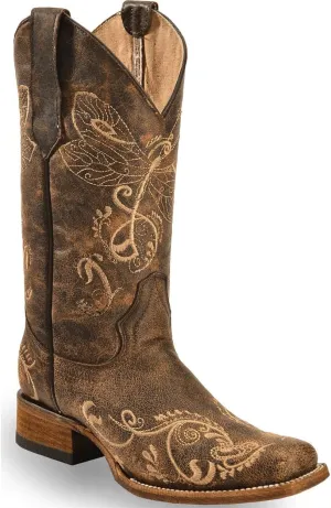 Cowboy Boots Women Western Boots Cowgirl Boots Ladies Pointy Toe Fashion Boots Lightweight Durable Western Country Boots Round Toe Mid Calf Chunky Heel Boots Riding Wedding Boots Anti Slip Pull On