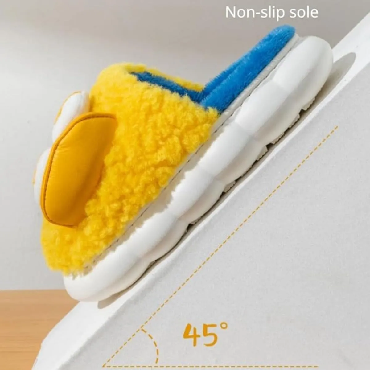 Cute Duck Furry Animal Slippers for Women Men Warm Fluffy Soft House Slippers Indoor Outdoor