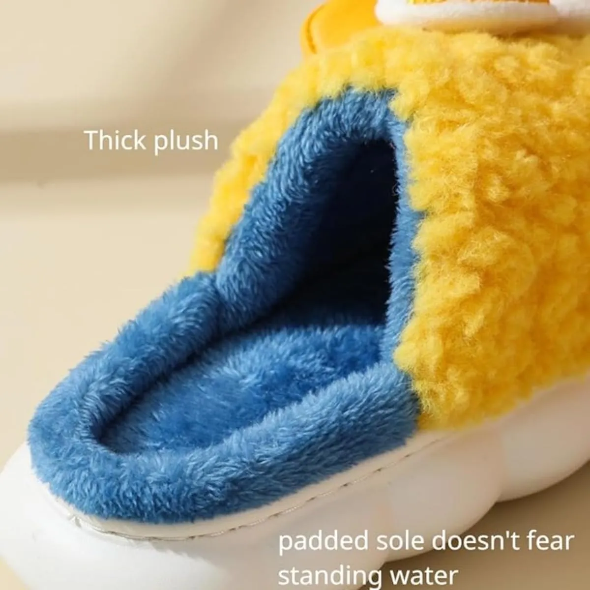 Cute Duck Furry Animal Slippers for Women Men Warm Fluffy Soft House Slippers Indoor Outdoor