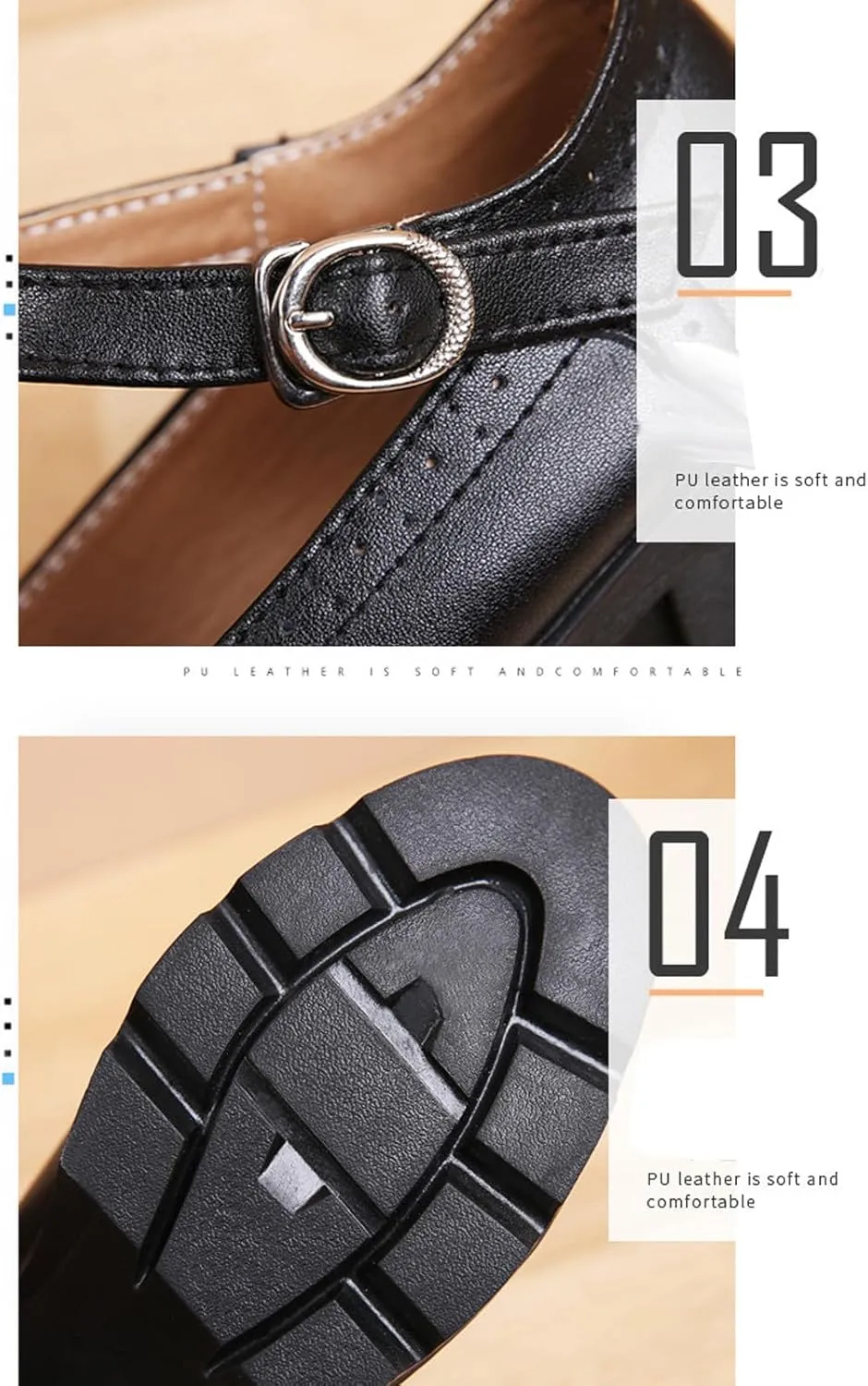 Dress Wedding Shoes for Women Low Block Heels Mary Jane Chunky T-Strap Interview Shoes Closed Toe Oxfords Pump Shoes