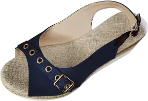 Espadrilles for Women Fish Mouth Platform Sandals Buckle Summer Shoes Orthopedic Sandals