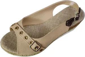 Espadrilles for Women Fish Mouth Platform Sandals Buckle Summer Shoes Orthopedic Sandals