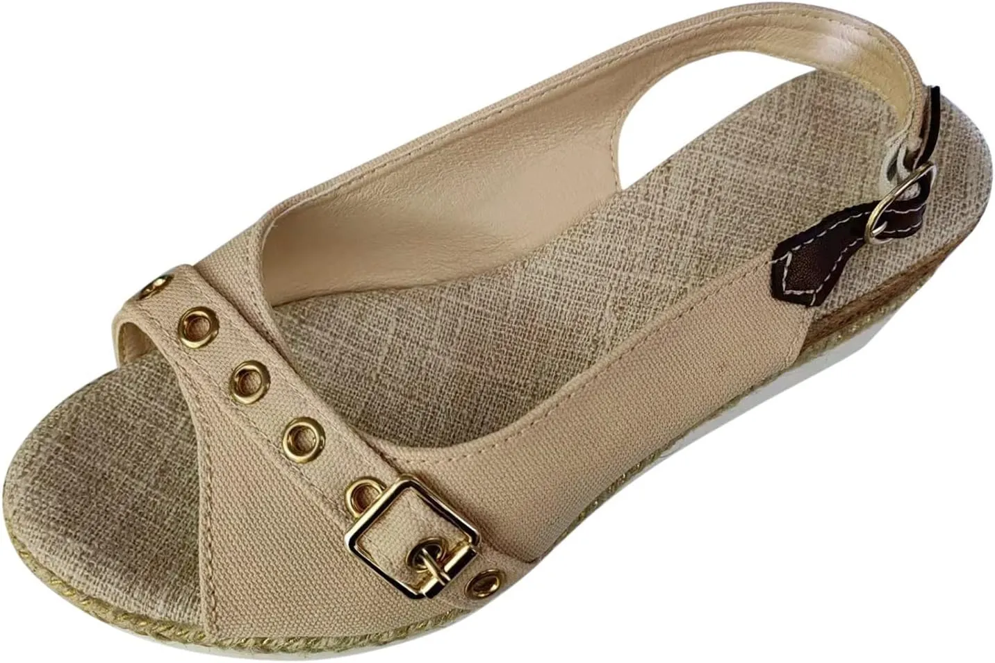 Espadrilles for Women Fish Mouth Platform Sandals Buckle Summer Shoes Orthopedic Sandals