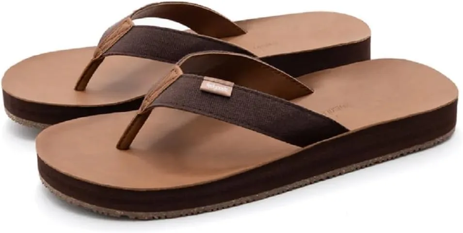 Feelgoodz Men's Zensole Kinderz Water-resistant Vegan Leather/Natural Rubber Flip Flops