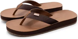 Feelgoodz Men's Zensole Kinderz Water-resistant Vegan Leather/Natural Rubber Flip Flops