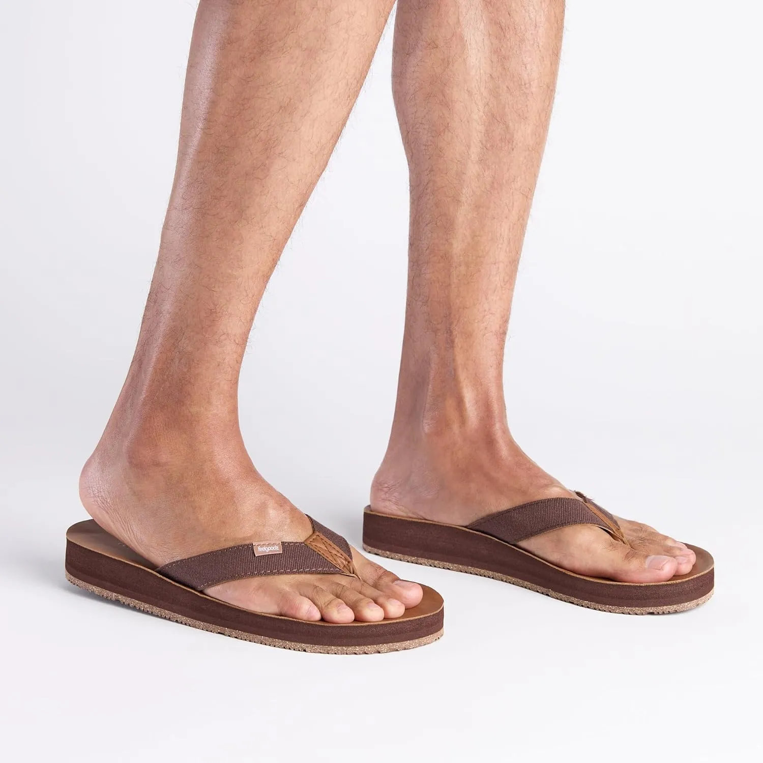 Feelgoodz Men's Zensole Kinderz Water-resistant Vegan Leather/Natural Rubber Flip Flops
