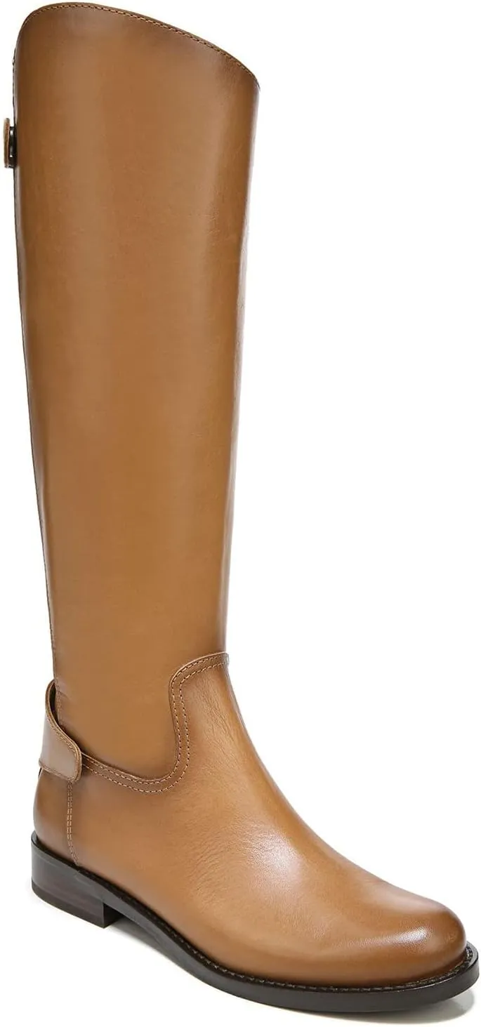 FOWT Women Vintage Knee High Chunky Low Heel Boots, Timeless Round Toe Back Zipper Cowboy Boots, Strappy Western Riding Boots Casual Dress up, Full Size 4-16 M US