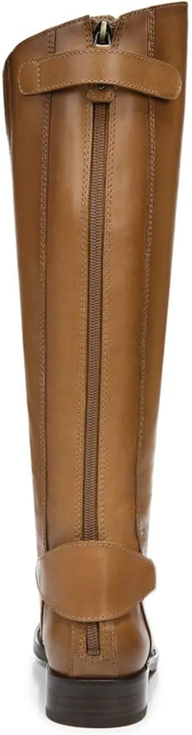 FOWT Women Vintage Knee High Chunky Low Heel Boots, Timeless Round Toe Back Zipper Cowboy Boots, Strappy Western Riding Boots Casual Dress up, Full Size 4-16 M US