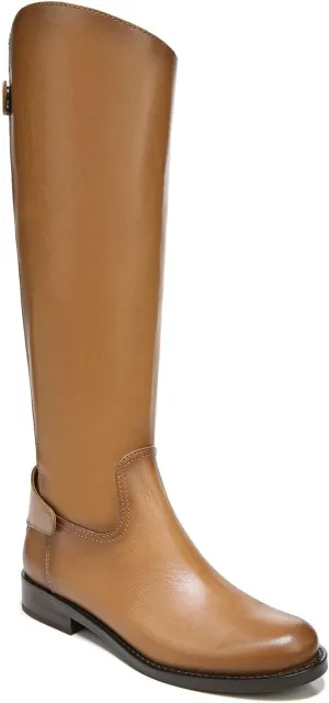 FOWT Women Vintage Knee High Chunky Low Heel Boots, Timeless Round Toe Back Zipper Cowboy Boots, Strappy Western Riding Boots Casual Dress up, Full Size 4-16 M US