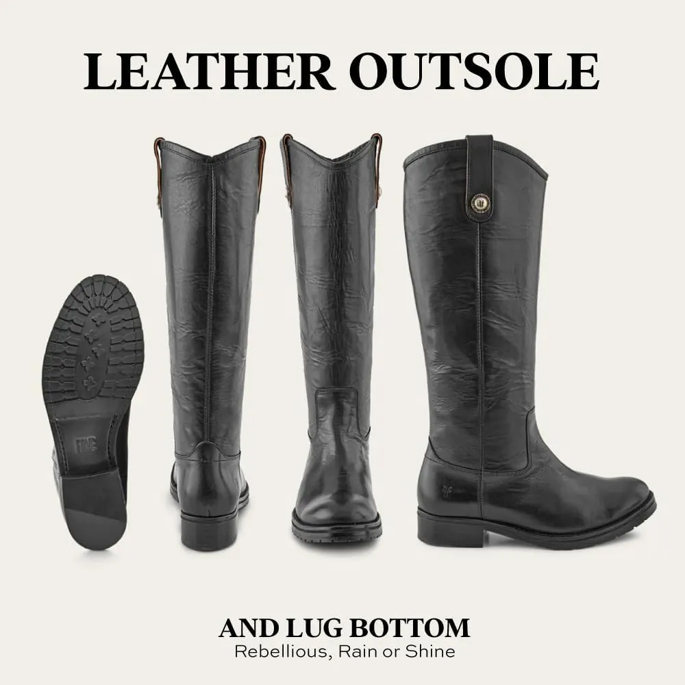 Frye Melissa Button 2 Equestrian-Inspired Tall Boots for Women Made from Hard-Wearing Vintage Leather with Antique Metal Hardware and Leather Outsole  15  Shaft Height