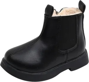 Girl Boots Kids Ankle Boots Side Zipper Boots Low Heel Short Winter Snow Boots Anti-Slip Shoes for Big Kids