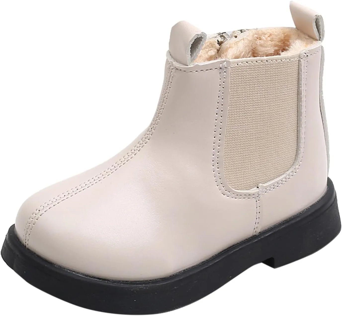 Girl Boots Kids Ankle Boots Side Zipper Boots Low Heel Short Winter Snow Boots Anti-Slip Shoes for Big Kids