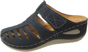 Gladiator Sandals for Women 2025 Wedge Roman Sandals Dressy Mules Non Slip Breathable Casual Shoes for Summer Platform Orthopedic Sandal Outdoor Walking Slippers Comfortable Beach Shoes