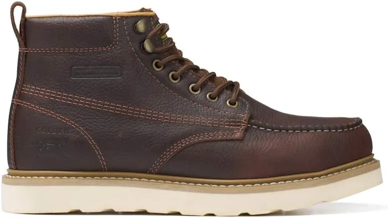 Golden Fox Steel Toe Work Boots Men's 6" Moc Toe Wedge Comfortable Boots for Construction