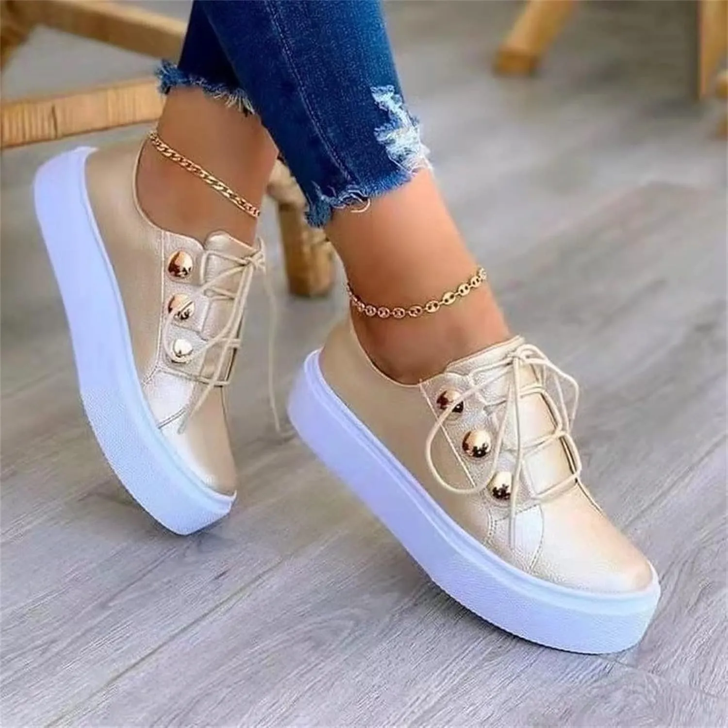 Lausiuoe Christmas Shoes For Women Flats Loafers Slip On Fashion Canvas Sneakers Casual Comfort Non-Slip Walking Shoes