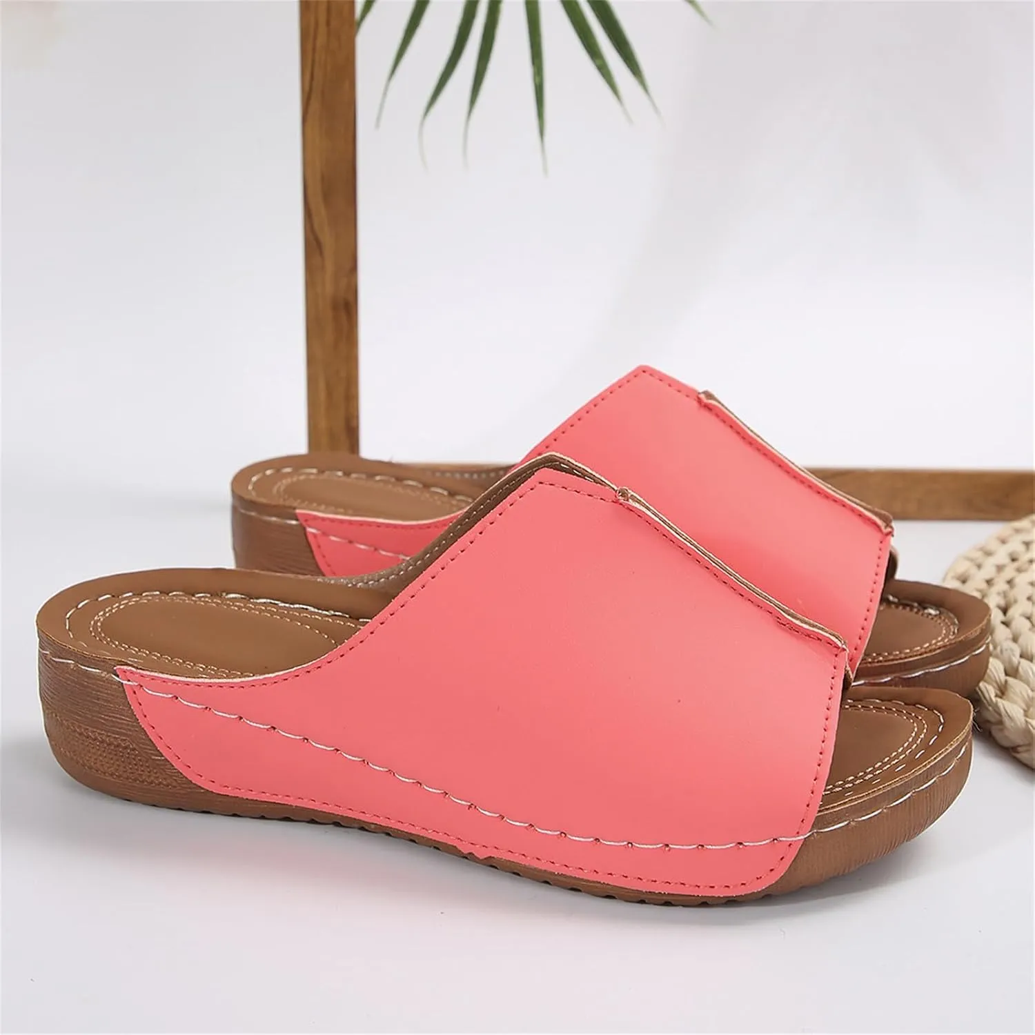 Lausiuoe Sandals Women Dressy Summer Flat Flip Flops Comfortable Walking Orthopedic Slippers Arch Support Orthotic Slides