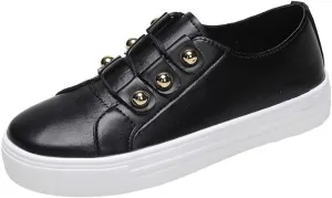 Lausiuoe Shoes For Women Flats Comfortable Dressy Fashion Canvas Sneakers Casual Low Top Comfort Slip On Walking Loafers