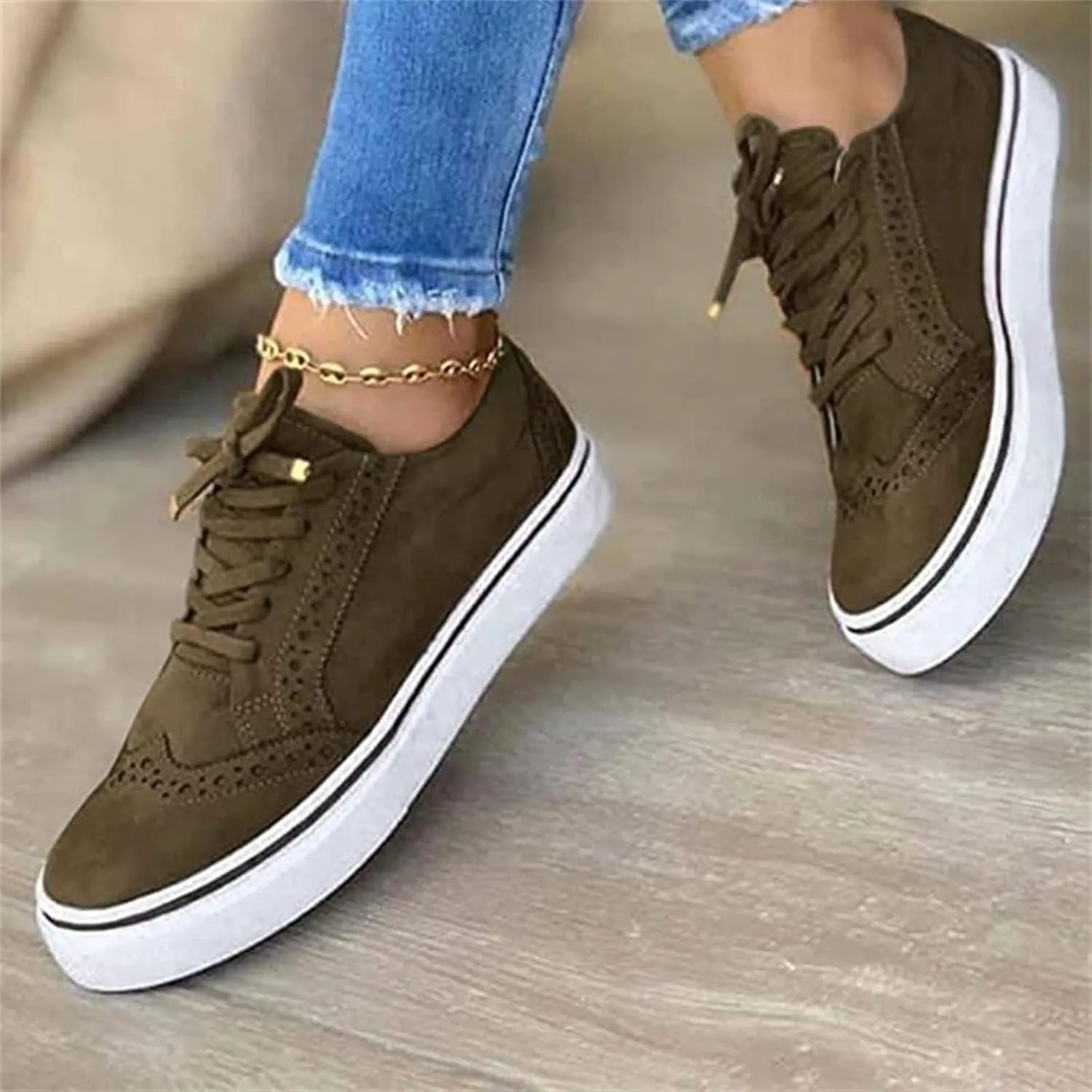Lausiuoe Shoes For Women Flats Comfortable Dressy Fashion Canvas Sneakers Casual Low Top Comfort Slip On Walking Loafers