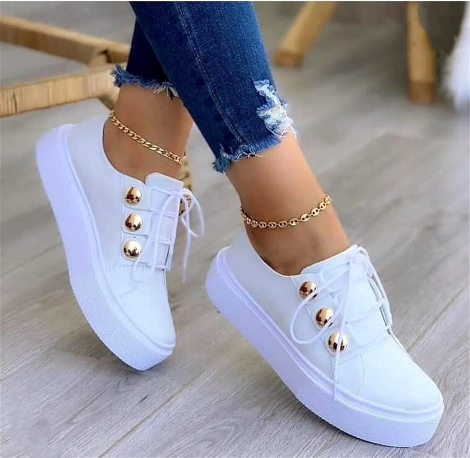 Lausiuoe Sneakers For Women Walking Shoes Comfortable Slip On Fashion Canvas Sneakers Casual Soft Non-Slip Flat Loafers