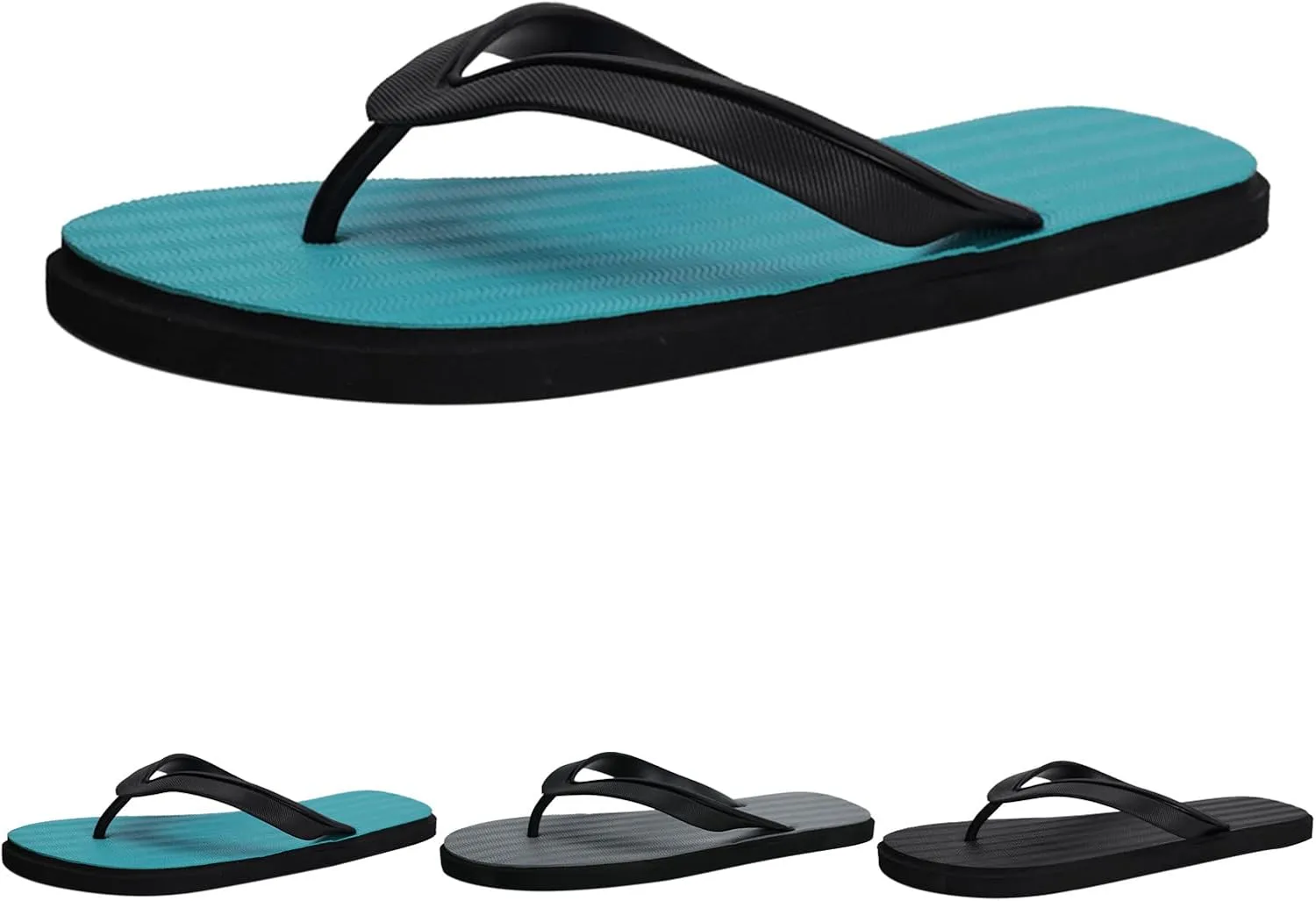 Men Yoga Mat Flip Flops Fashion Summer Men Flip Flops Flat Bottom and Light Cover Comfortable and Simple Style Solid Color (Black, 11.5)