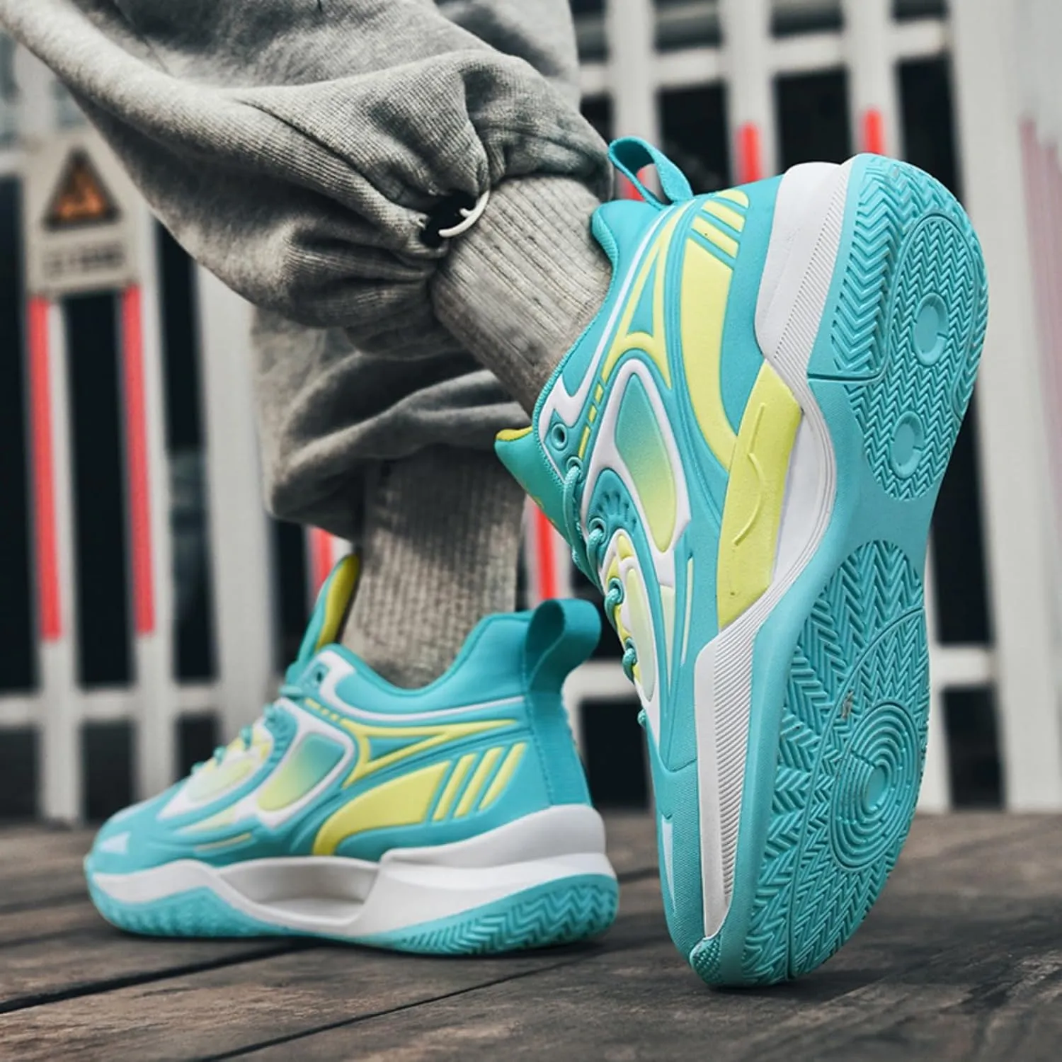 Mens Breathable Lace Up High-Top Basketball Shoes Fashion Comfortable Non-Slip Sneakers for Running Walking Workout Training