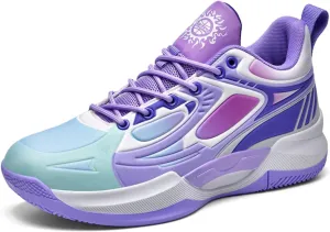 Mens Breathable Lace Up High-Top Basketball Shoes Fashion Comfortable Non-Slip Sneakers for Running Walking Workout Training