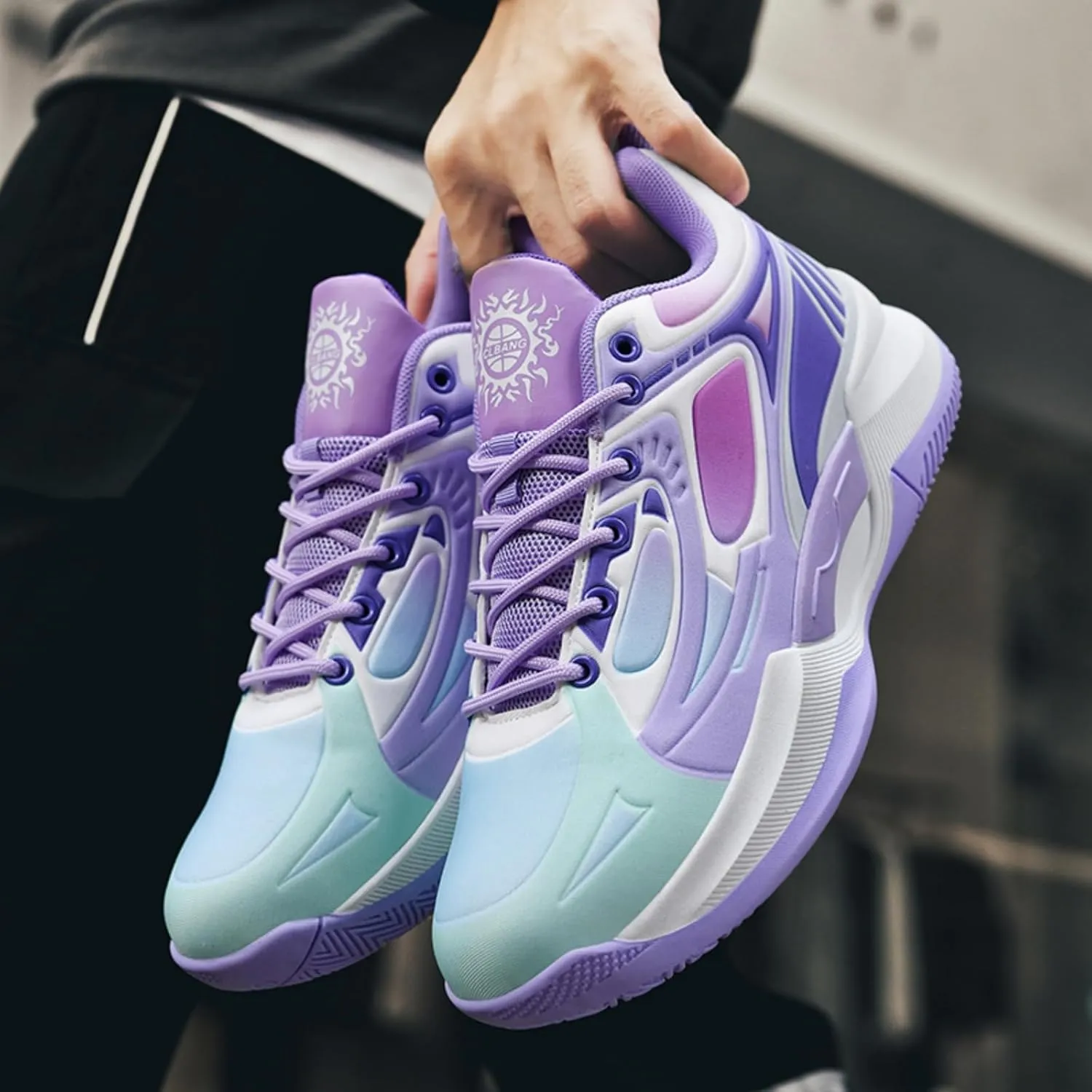 Mens Breathable Lace Up High-Top Basketball Shoes Fashion Comfortable Non-Slip Sneakers for Running Walking Workout Training