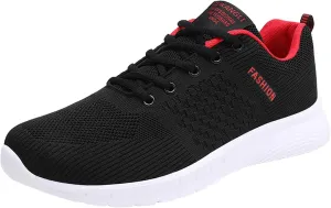 Mens Breathable Lace Up Running Shoes Outdoor Athletic Lace Up Hiking Shoe Memory Foam Versatile Shoes for Men