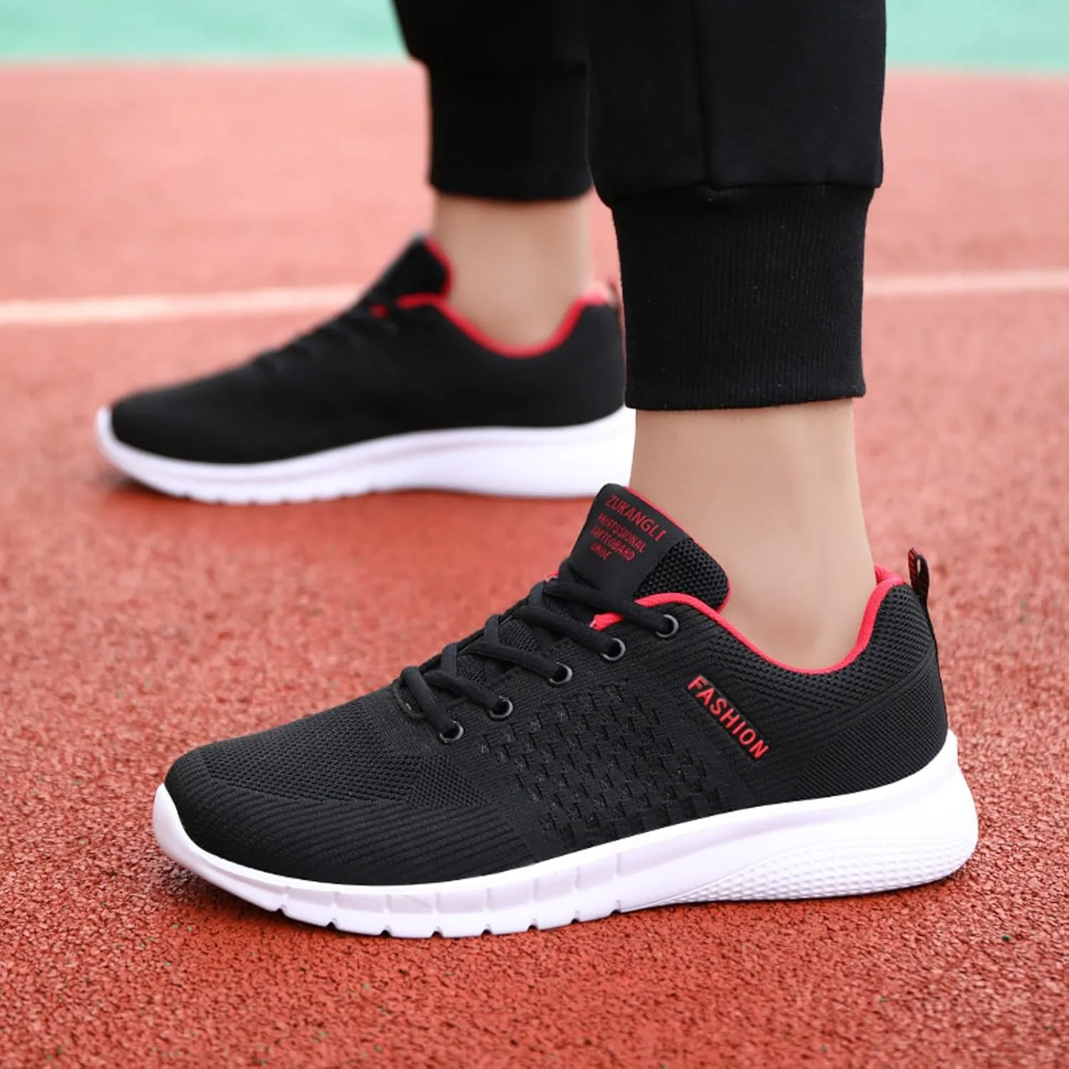Mens Breathable Lace Up Running Shoes Outdoor Athletic Lace Up Hiking Shoe Memory Foam Versatile Shoes for Men