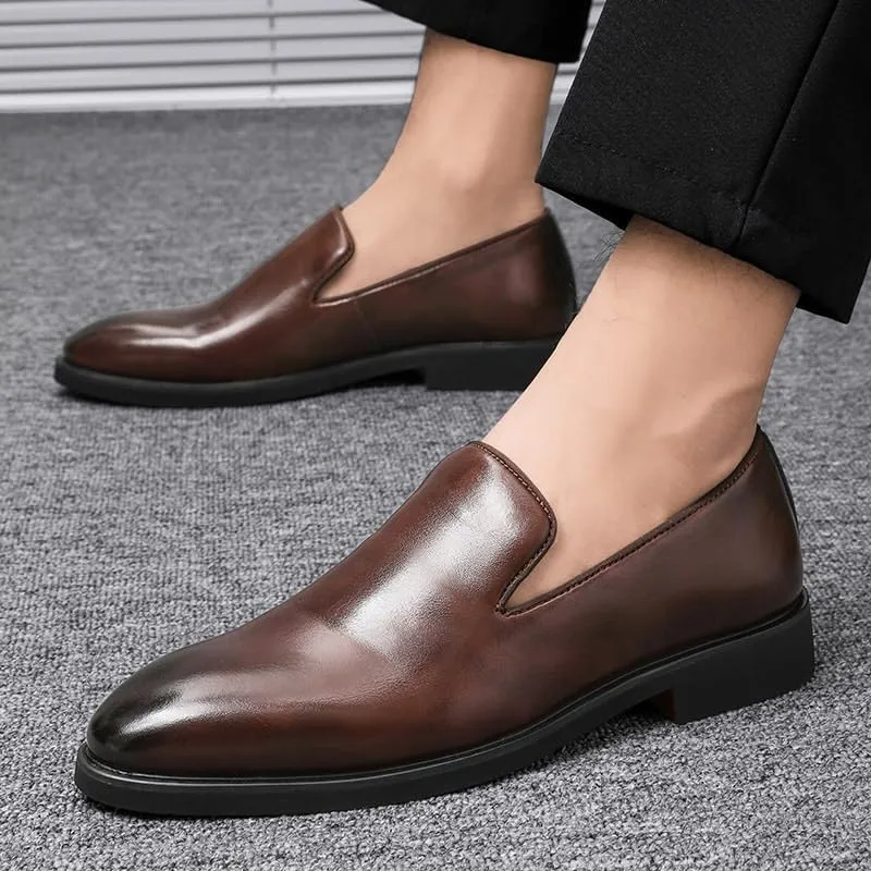 Men's Casual Dress Shoes Business Walking Shoes Oxfords Comfortable Breathable Lightweight Non Slip Classic Leather Loafers
