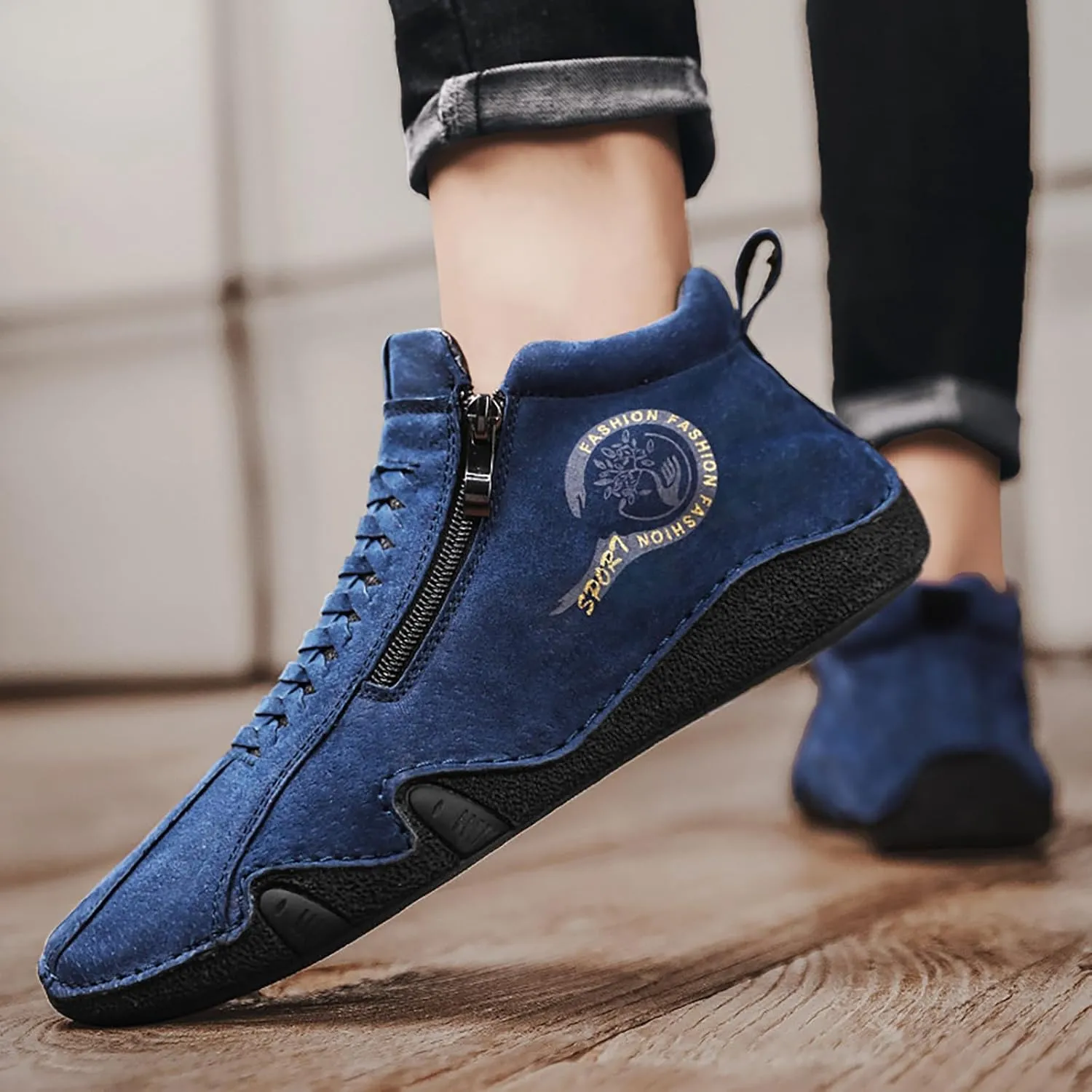 Men's Classic Casual Walking Shoes Comfortable Breathable Stretch Canvas Slip on Sneaker Versatile Elderly Shoes