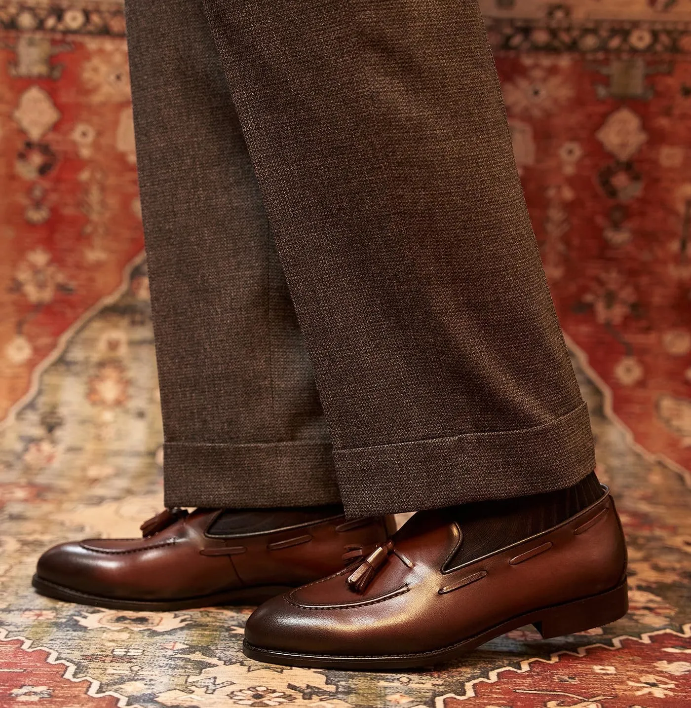 Mens Dress Shoes Slip On Causal Tassel Loafers Genuine Leather Fashion Mocasines Modern Prom Wedding Penny Loafers Business Suit Shoes Tuxedo Shoes for Men