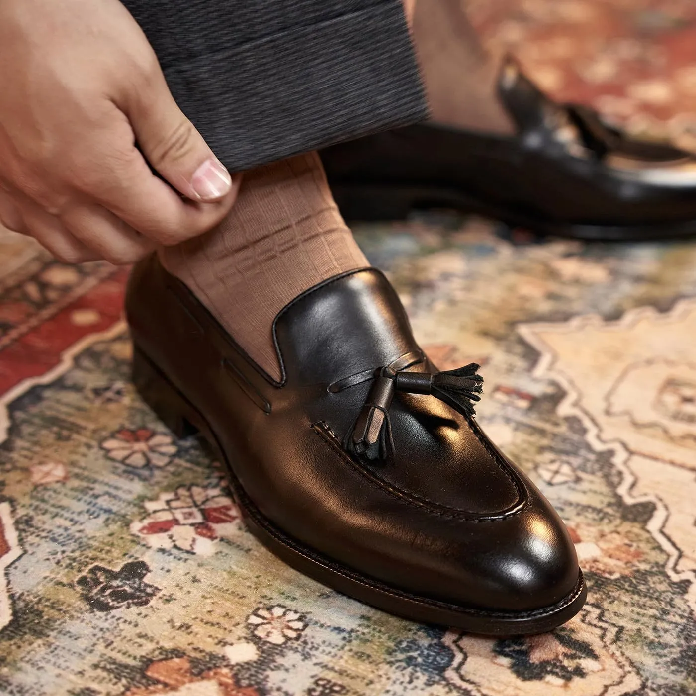 Mens Dress Shoes Slip On Causal Tassel Loafers Genuine Leather Fashion Mocasines Modern Prom Wedding Penny Loafers Business Suit Shoes Tuxedo Shoes for Men