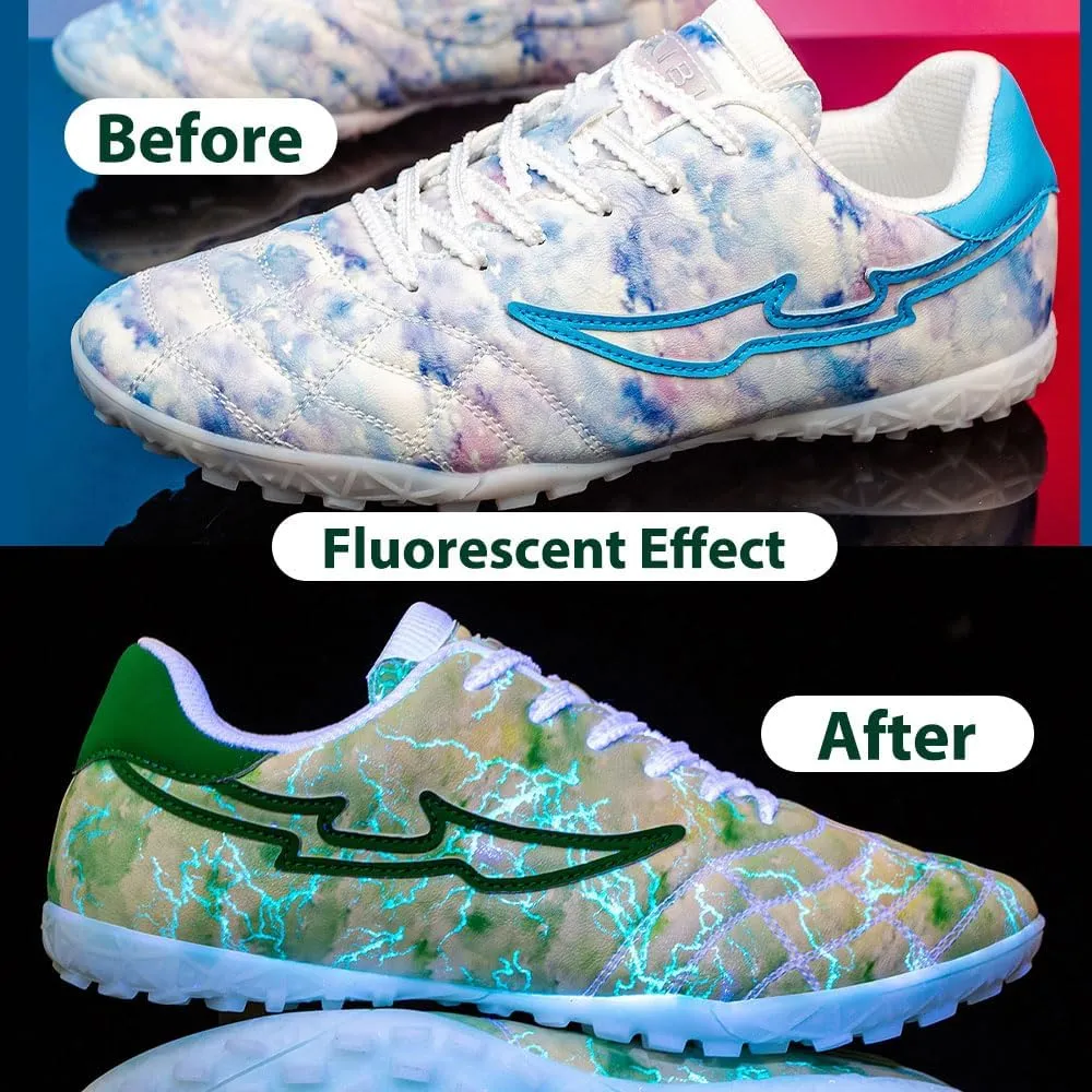 Mens Football Boots Astro Turf, Teenager Football Shoes, Low Top Professional Athletic Kids Football Trainers, Light Up Trainers, TF Anti-Slip Comfort Soccer Shoes for Indoor Outdoor