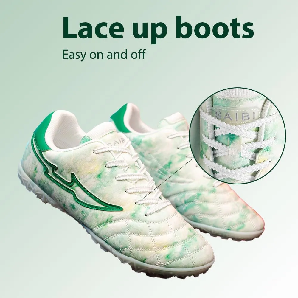 Mens Football Boots Astro Turf, Teenager Football Shoes, Low Top Professional Athletic Kids Football Trainers, Light Up Trainers, TF Anti-Slip Comfort Soccer Shoes for Indoor Outdoor
