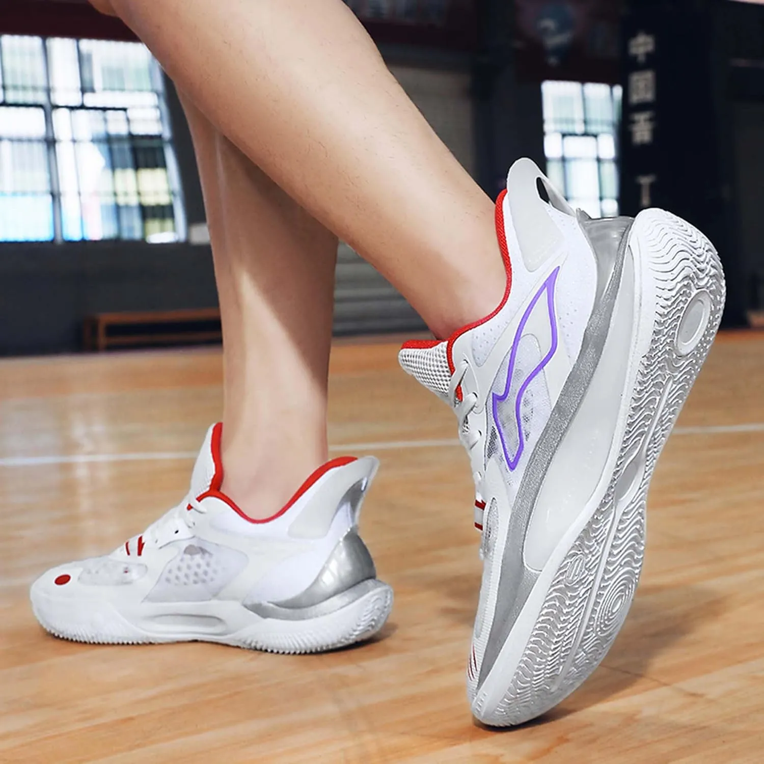 Men's High-Top Basketball Shoes Fashion Sneakers Lace-Up Trainers for Stylish Basketball Style and Comfortable Lightweight Breathable Non-Slip Tennis Sneakers