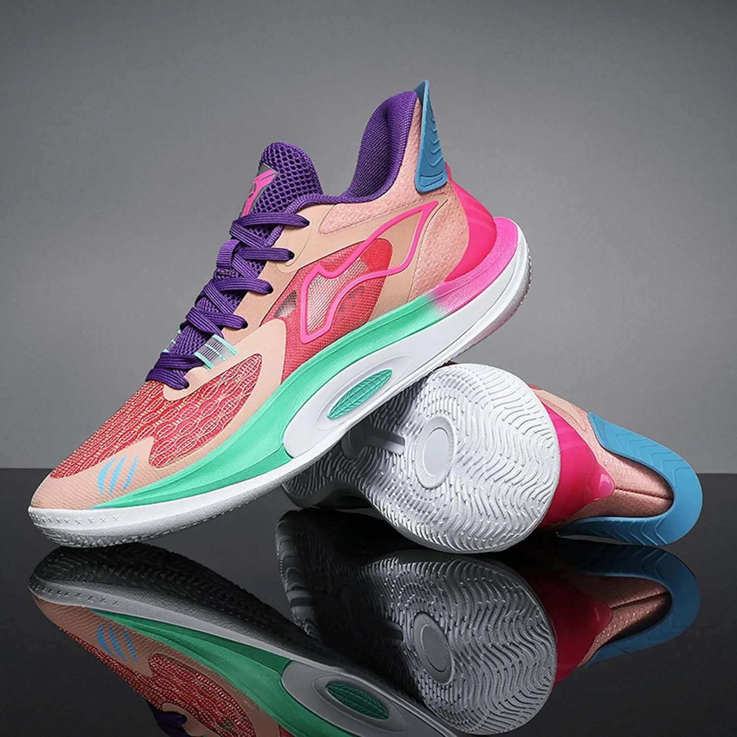 Men's High-Top Basketball Shoes Fashion Sneakers Lace-Up Trainers for Stylish Basketball Style and Comfortable Lightweight Breathable Non-Slip Tennis Sneakers