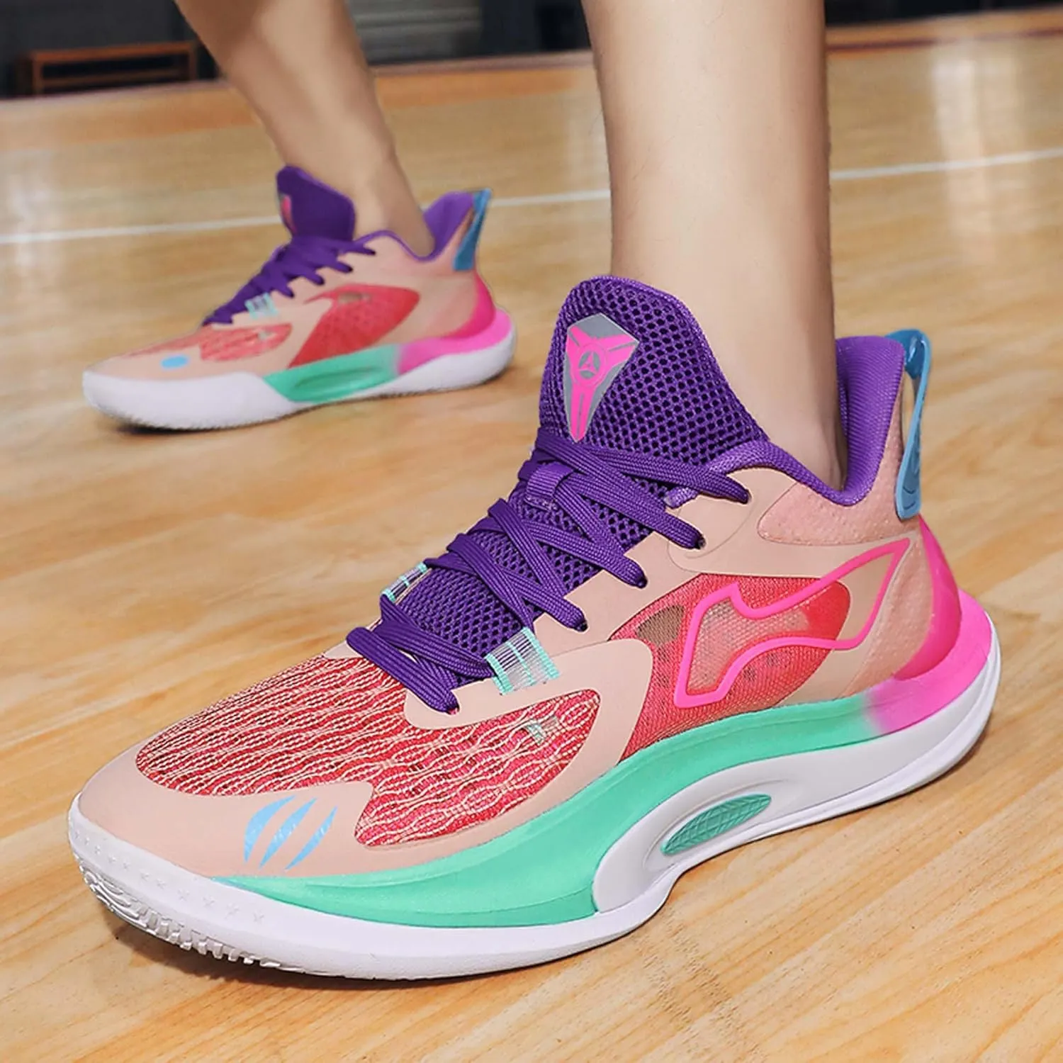 Men's High-Top Basketball Shoes Fashion Sneakers Lace-Up Trainers for Stylish Basketball Style and Comfortable Lightweight Breathable Non-Slip Tennis Sneakers