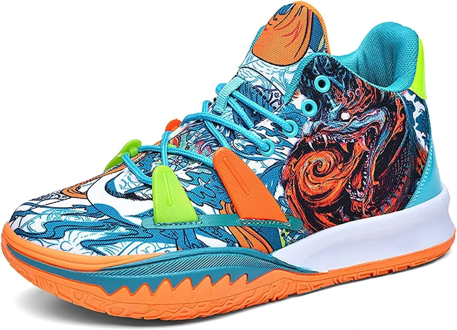 Men's High Top Basketball Shoes Sports Shoes Suitable for Sports Shoes Running Shoes(Orange,6.5)